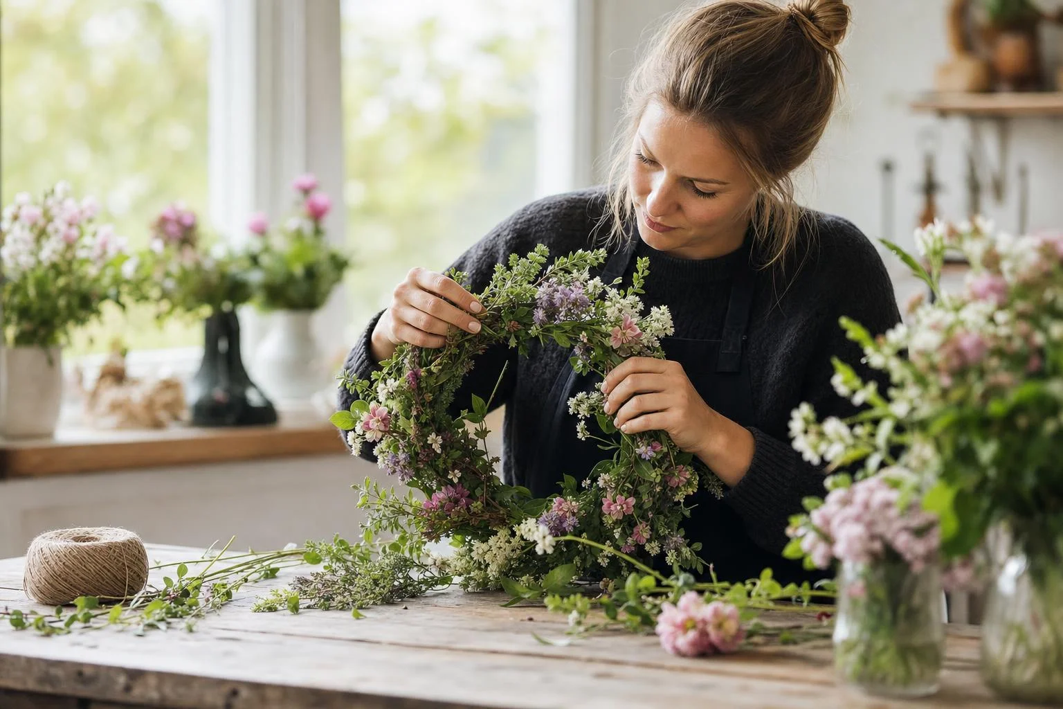 Lär dig binda en blomsterkrans hemma – det här behöver du veta innan du bokar kurs
