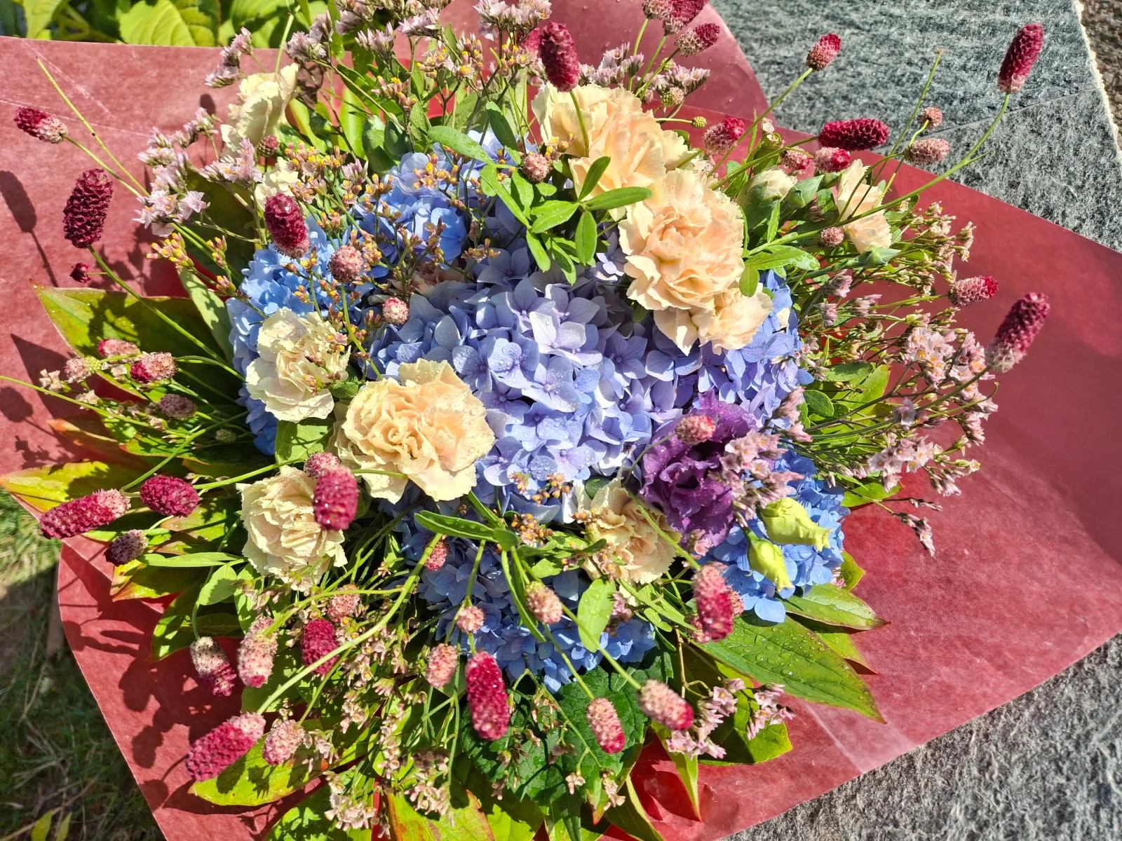 Bukett med hortensia